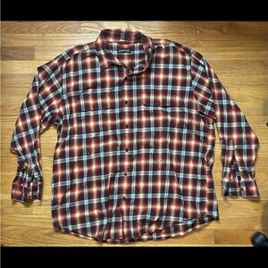 Orvis Mens Button Down Shirt Red 2XL XXL Long Sleeve Game Bird Plaid Fishing